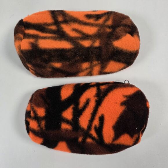 Set of Vintage 90s Orange Camo Fleece Small Organizer Belt Bags 8x4" Hunting - Picture 8 of 11